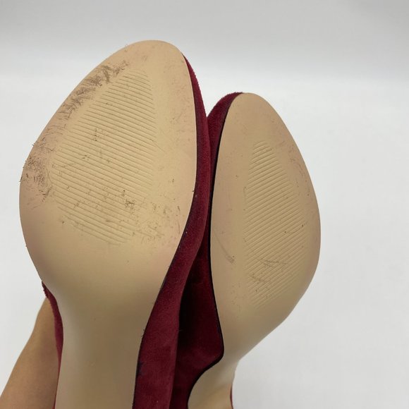 Red Round Toe Lace Up Boot Zip Stiletto Heel Boot - Picture 7 of 9